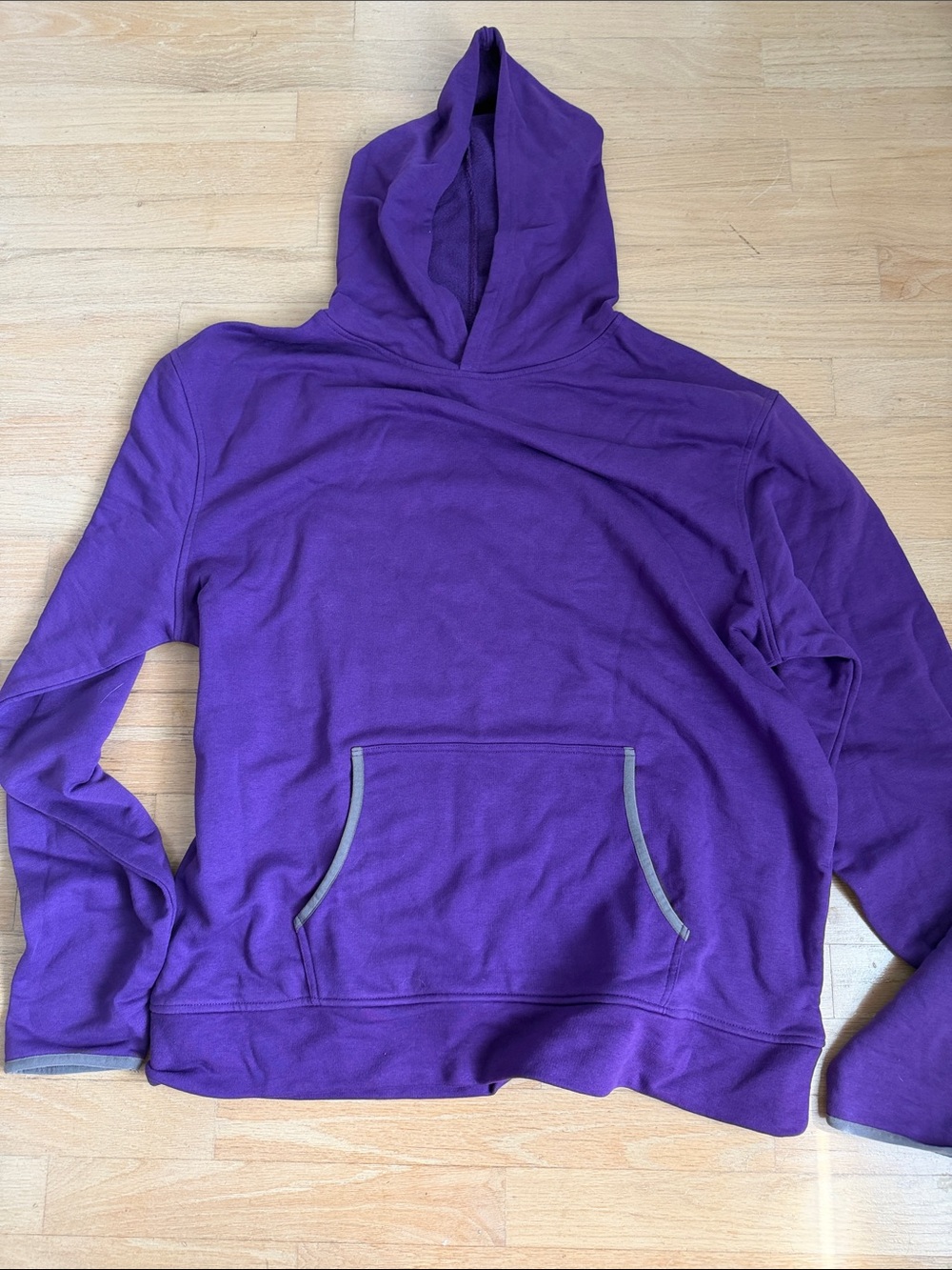 Women's Purple Hooded Pullover Sweatshirt with Kangaroo Pocket